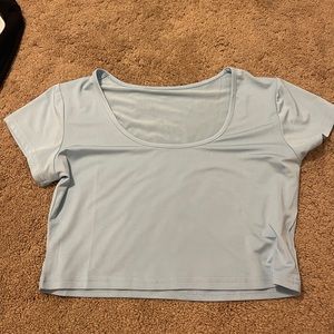 Shein light blue crop top